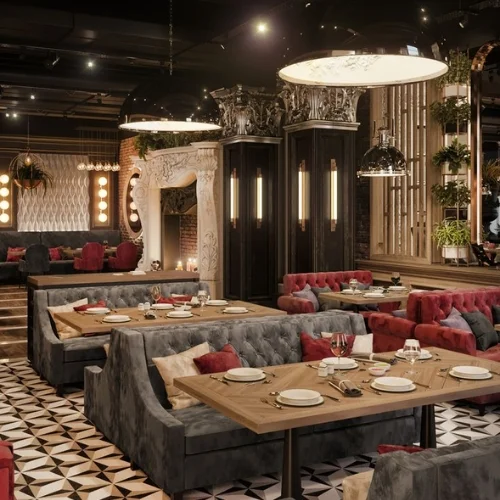 Restaurant Interior with Furniture Dubai