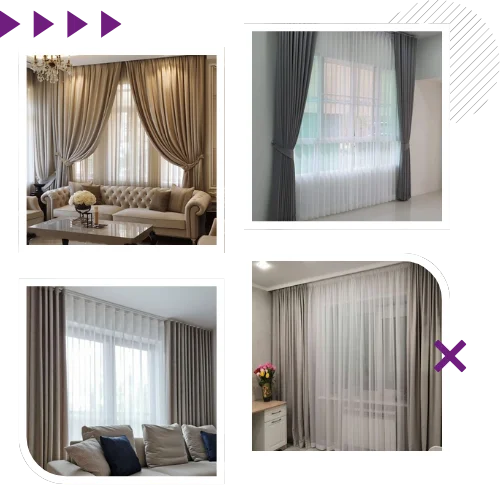 living room curtain design Dubai