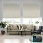 Motorized blinds featuring built with a smart controlled for automation.