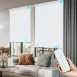 Custom motorized blinds tailored to fit unique window designs.