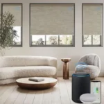 Smart motorized blinds compatible with voice control systems.