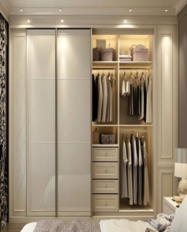 Sleek built-in wardrobe with sliding doors