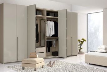 Modern wardrobe with sliding doors for bedroom organization