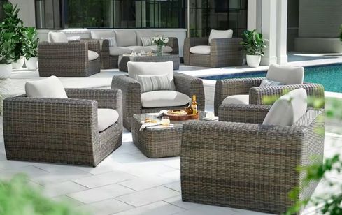 Compact and multifunctional balcony furniture with built-in storage and seating.