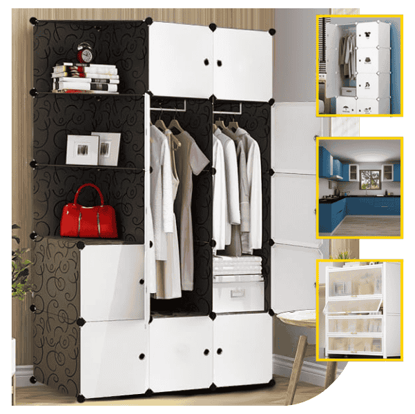 Plastic wardrobe cabinet with sleek design, ideal for modern storage needs.