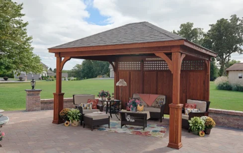 Elegant custom gazebo furniture for outdoor spaces.