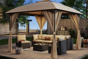 Outdoor dining gazebo furniture set