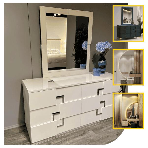 Stylish dresser with mirror for elegant vanity decor