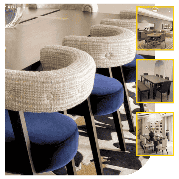 Stylish custom dining chairs in Dubai