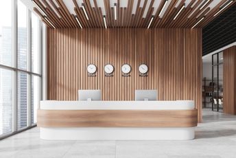 Elegant Wooden Reception Counter