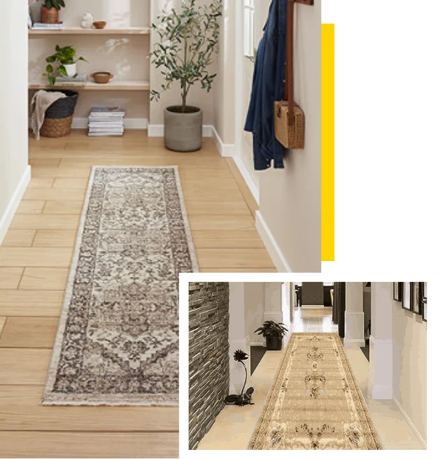 Grey carpet runner for halls