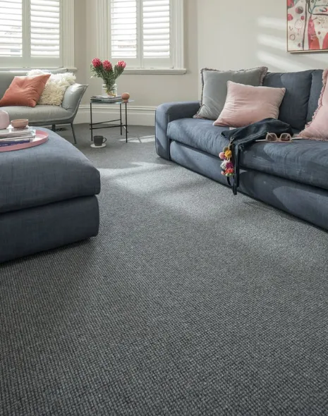 Grey floor carpet for modern interiors