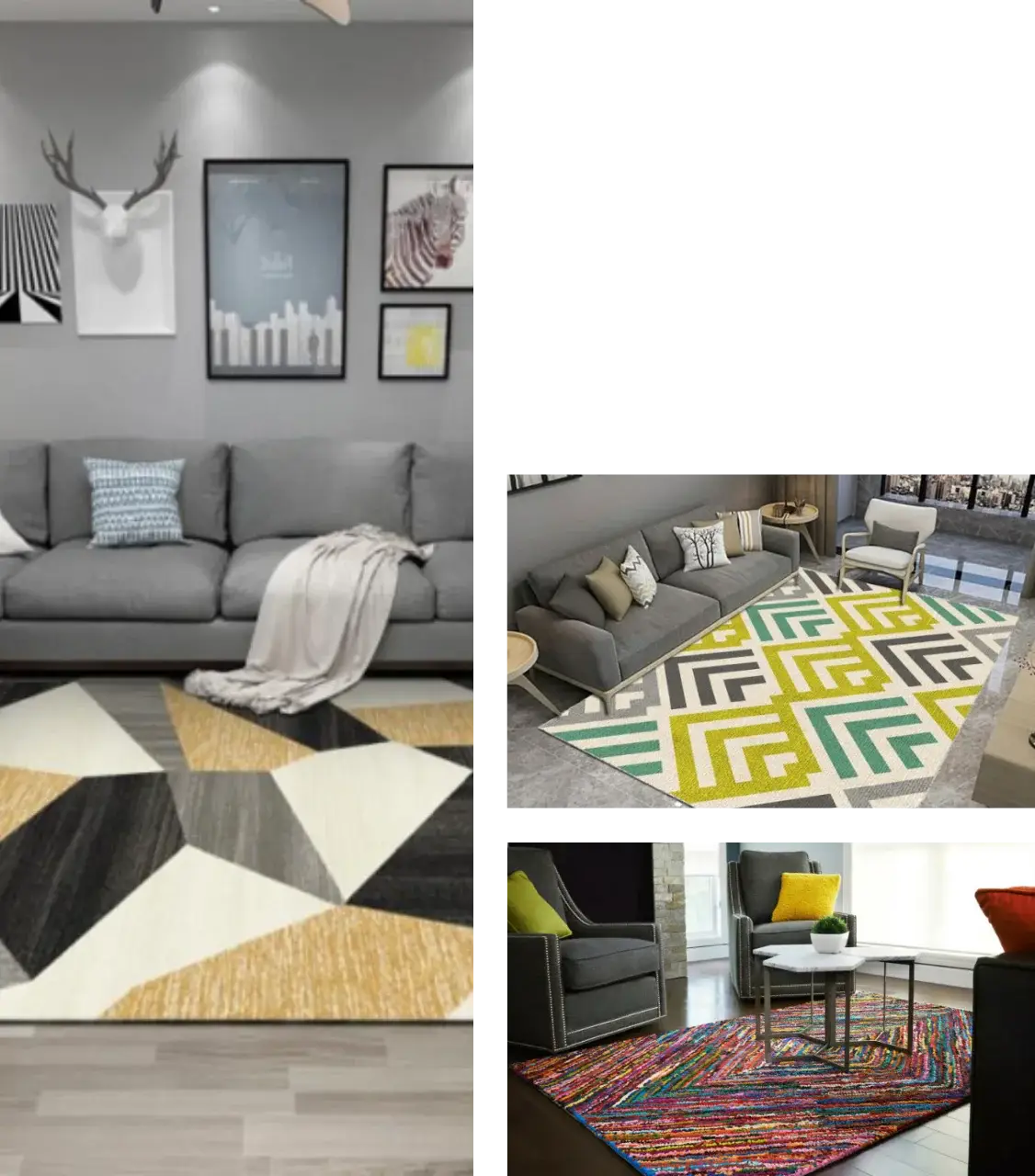 Large rugs for spacious home interiors