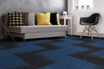 Sky blue carpet flooring design