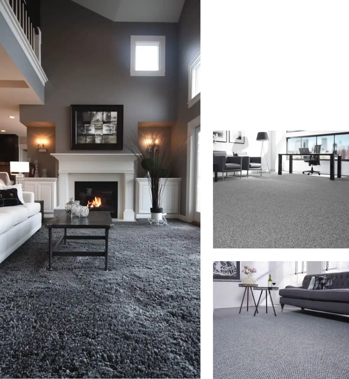 Small grey carpet for compact rooms