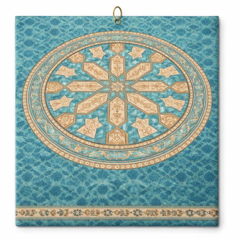 Center patterned mosque carpet