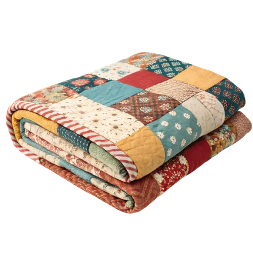 Patchwork quilt blanket handmade design