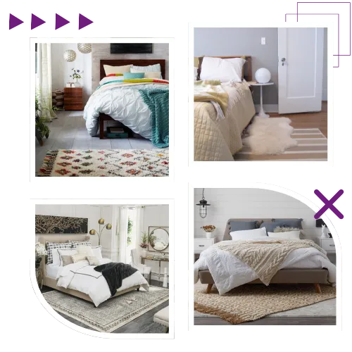 Modern bedroom rug interior design