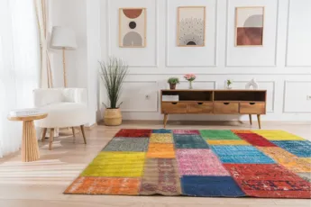 Vintage patchwork carpet handmade design