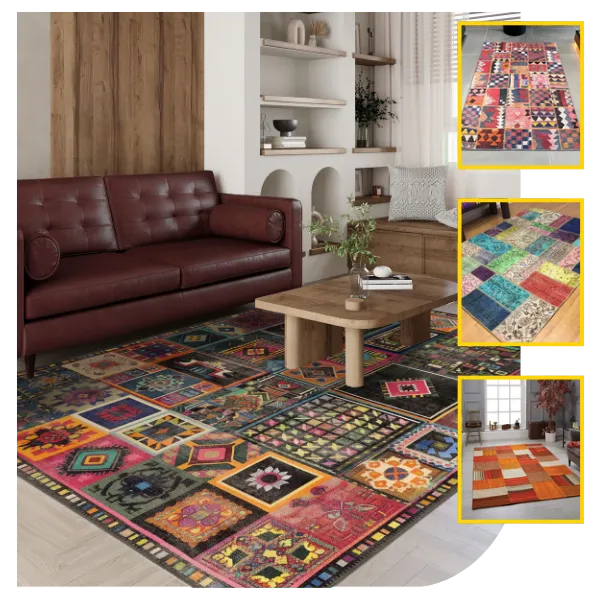 Cowhide patchwork rug Dubai