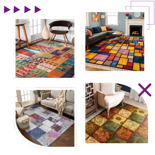 Patchwork rug Dubai modern design