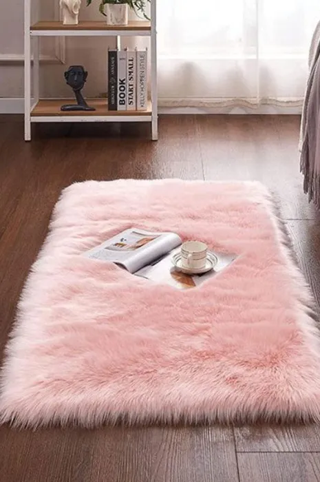 Bedroom rug placed under bed