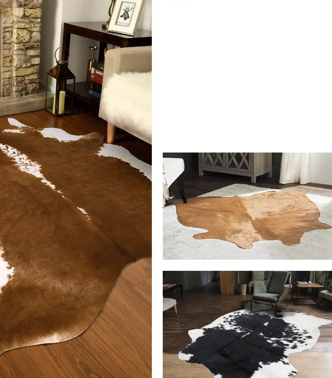 Stylish Zebra Print Cowhide Rug