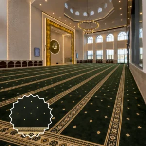 Green Border Mosque Carpet Dubai | Luxury Prayer Carpet UAE