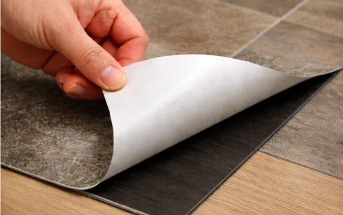 Peel and stick LVT flooring installation