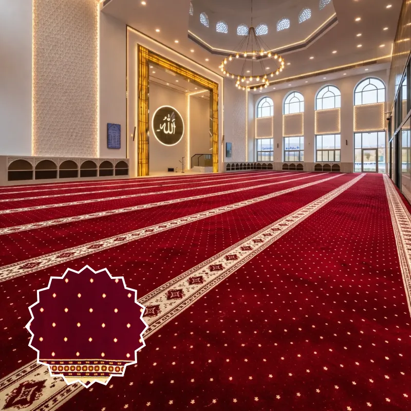 Buy Red Border Masjid Carpet | Custom Size & Color Options