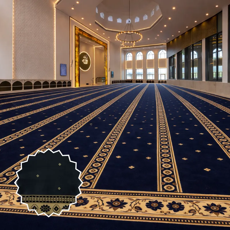 Silky Blue Prayer Carpet UAE | Premium Mosque Prayer Carpet