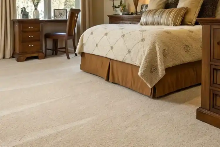 Cozy plush bedroom carpet installation Dubai