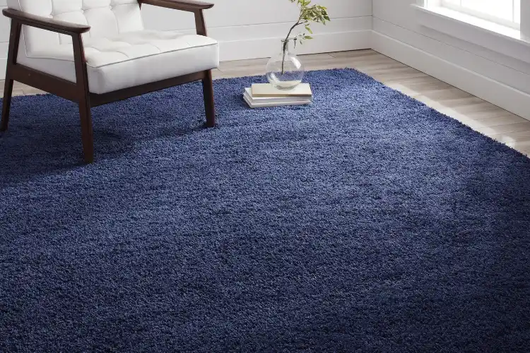 Royal blue carpet for luxury interiors.