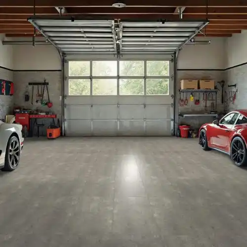 Durable garage flooring installation in Dubai.