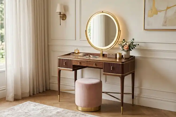 Luxury dressing table with mirror.